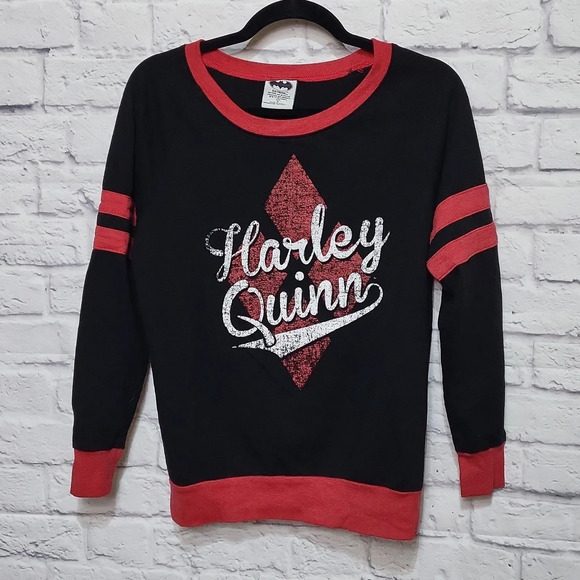 Harley Quinn Women's Medium Lightweight sweatshirt Batman Comics Red and Black - Picture 1 of 4